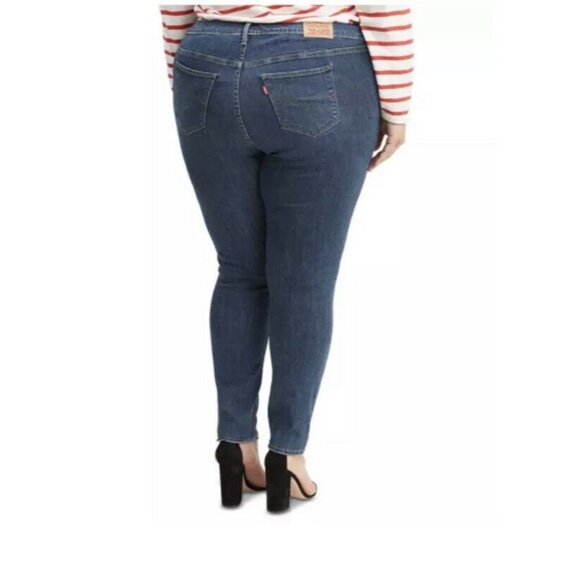 Levi's Women's Plus 711 Blue Denim Distressed Skinny Jeans Size 20W - Picture 11 of 11